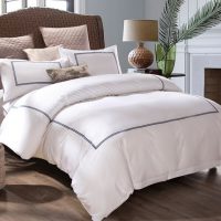 LENCIER兰叙 60支全棉四件套五星酒店纯棉床品白色1.5m1.8米