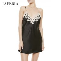 LA PERLA 女士睡裙MAISON系列品牌经典明星款奢华真丝绸刺绣吊带裙 多色可选