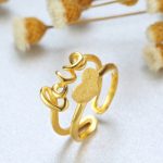 TSL谢瑞麟 黄金戒指环开口女款时尚个性LOVE爱心结婚足金戒指YM127 约4.1g