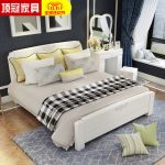 DG顶冠 8009# 纯实木床小户型白色1.8米床韩式双人床1.5橡木全实木储物高箱床
