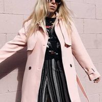 商场同款 Forever 21 永远21 时尚简约系带双排扣风衣外套女 00231159