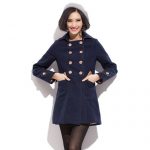 娅诺薇 女款毛呢外套女2017新款 矮个子翻领秋冬中长款焦糖色呢子大衣 2色可选