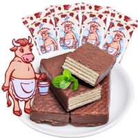 Konti康吉 POHHN俄罗斯进口大奶牛威化饼干巧克力夹心零食散装500g*2件
