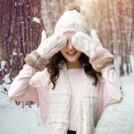 THANTRUE 韩版连体帽子围巾手套三件套女一体成人冬季毛线保暖套装生日礼物 2色可选