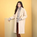 HSTYLE韩都衣舍 全智贤明星同款 2017冬装新款宽松毛呢外套女DQ7868堯