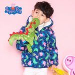 FUTURINO芙瑞诺 小猪佩奇童装乔治猪男童满印棉服羊羔绒加厚棉衣外套