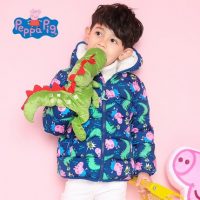 FUTURINO芙瑞诺 小猪佩奇童装乔治猪男童满印棉服羊羔绒加厚棉衣外套