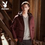 PLAYBOY花花公子 男士2017秋冬新款羽绒服男短款修身青年连帽加厚外套 2色