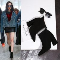 Swinburne 2017新款秋冬短靴高跟马丁靴靴子磨砂及踝靴冬尖头英伦风短靴棉靴