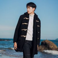 飞跃客 棉衣男中长款加厚棉服男韩版加厚冬装男士棉袄连帽冬季呢子外套男