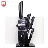 TRACEN陶正 TZT0665HRABS 陶瓷刀套装德国厨房刀具套装黑陶瓷菜刀具套装水果刀6件套带刀架
