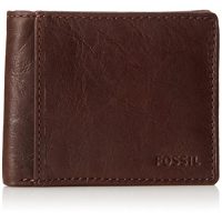FOSSIL化石 男式 ingram TRAVELER 男士真皮钱包 棕色 One Size