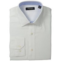 白菜价!Nautica 男式纯棉白色衬衫