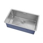 美国Kraus克劳思 1.5mm厚304不锈钢拉丝单盆厨房水槽 手工制作 台下式安装 CKHU100-28 配304不锈钢下水器 下水管 赠滤水网片 毛巾