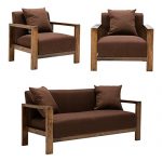 择木宜居 实木沙发组合皮艺沙发 布艺沙发(单人位*2+双人位*1) 6色可选