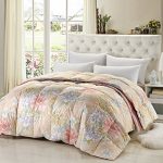 NICED奈士迪 90%白鹅绒羽绒被 朵朵绒四季子母被 二合一冬被 子被填充380g+母被填充800g 棉加厚保暖印花色富贵牡丹 尺寸200*230cm 总重3.5kg