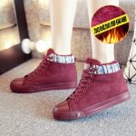 人本 2017女鞋冬季加绒保暖棉鞋短靴子松糕厚底系带学生休闲雪地靴 多色可选