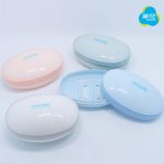 茶花 肥皂盒沥水创意带盖旅行香皂盒浴室卫生间双层塑料皂盒 3个装