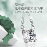 kyzc S925纯银项链女锁骨链韩版简约学生日韩国爱心颈链配饰森系吊坠