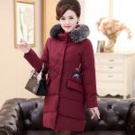 卧雪 妈妈冬装棉衣外套中长款2017新款棉袄女40-50岁中老年人羽绒棉服 3色可选