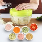 墅乐 家用手动蒜泥器蒜蓉捣蒜机厨房多功能切菜机器小旋风包饺子机