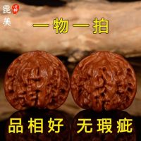 昆美 文玩核桃狮子头四座楼核桃把玩麻核桃手玩手把件满天星官帽