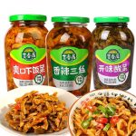 吉香居 四川特产 爽口下饭菜香辣三丝开味酸菜脆口豇豆菜芯榨菜426gX3瓶装